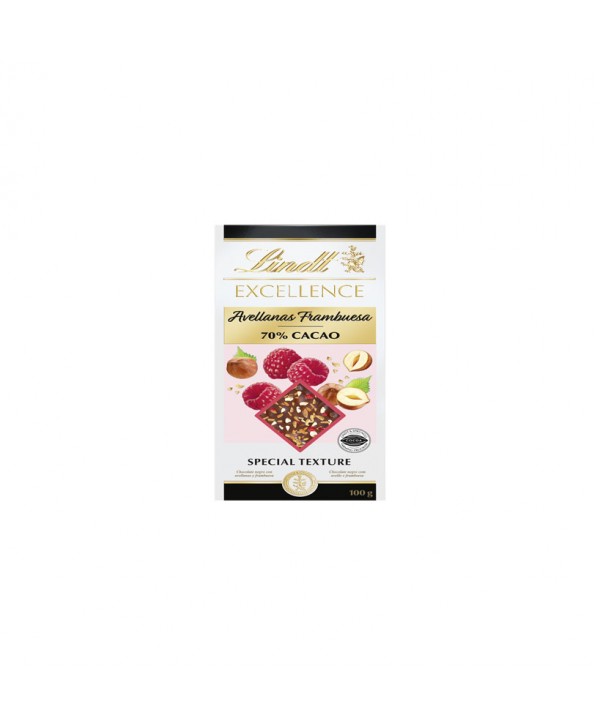 LINDT EXCELL. FRAMBUESA AVELLANA 70% CACAO 20X100GR