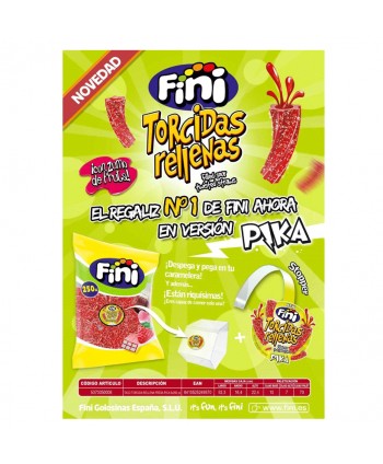 FINI REGALIZ TORCIDAS RELL.PICA FRESA BOLSA 250UN.
