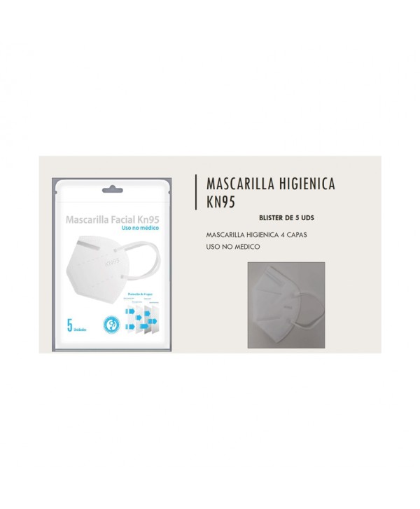 MASCARILLA FACIAL KN95 5UN.
