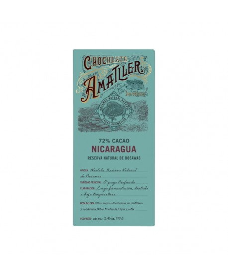 AMATLLER CHOCOLATE 72% NICARAGUA 10X70GR.