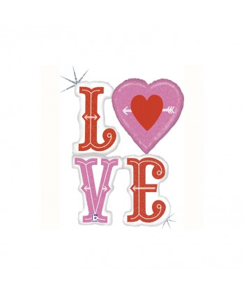 GLOBO FOIL 46" 117CM HOLOGRAFICO "LOVE"