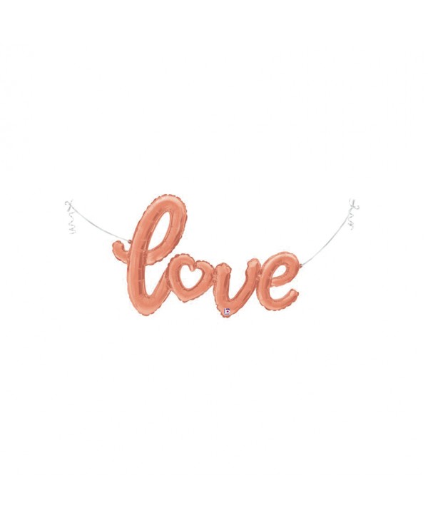 GLOBO FOIL 47" 119CM ORO ROSA  "LOVE" SCRIPT