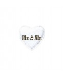 GLOBO FOIL 18" 46CM CORAZON BLANCO MR&MR