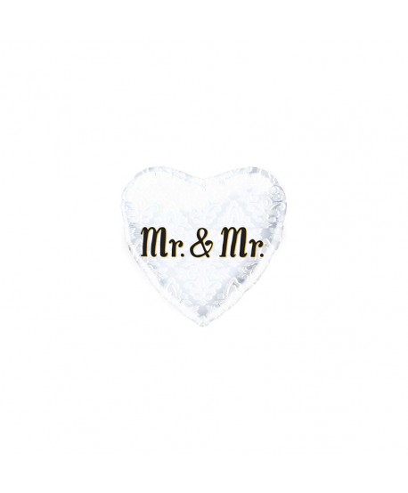 GLOBO FOIL 18" 46CM CORAZON BLANCO MR&MR