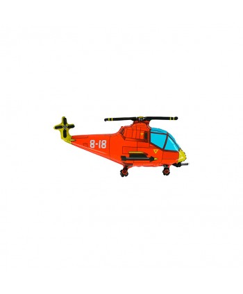 GLOBO FOIL 30" 76CM HELICOPTERO ROJO