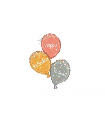 GLOBO FOIL 40" 102CM TRES GLOBOS "HAPPY B TO YOU"