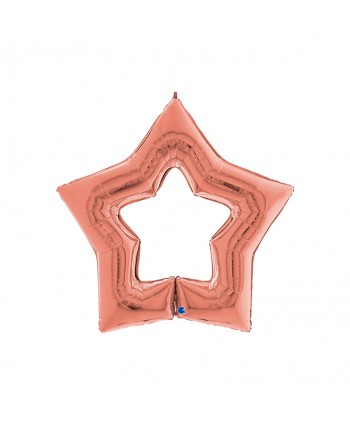 GLOBO FOIL 48" 122CM  ESTRELLA LINK ORO ROSA