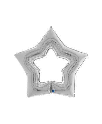 GLOBO FOIL 48" 122CM ESTRELLA LINK PLATA
