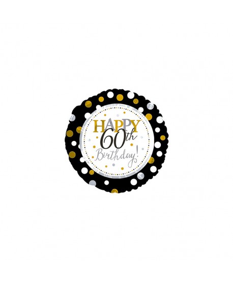 GLOBO FOIL 17" 43CM "HAPPY 60 BIRTHDAY"