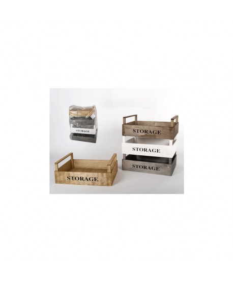 CAJA MADERA RUBY 40X30X14CM 4 COLOR SURTIDOS