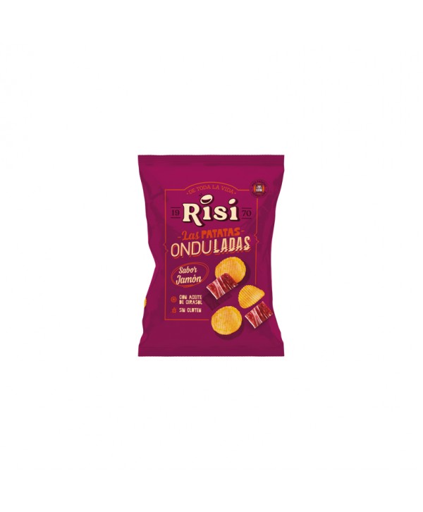 PAPAS ONDULADAS JAMON 18X40GR.