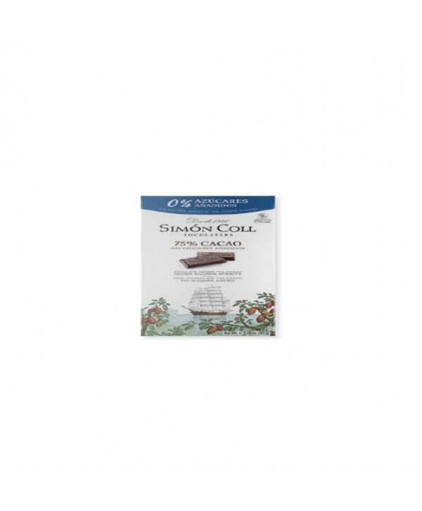 SIMON COLL CHOCOLATE 75% CACAO S/AZUCARES 10X85GR.