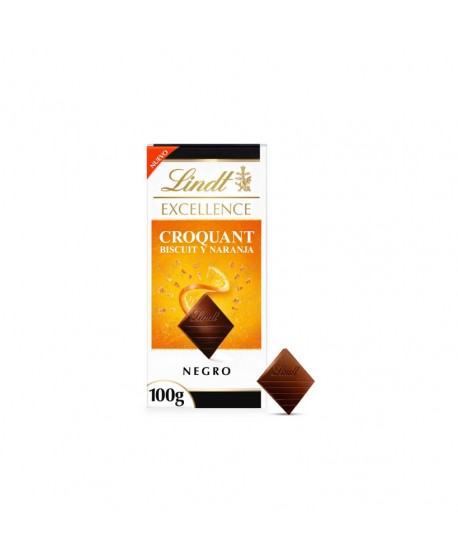 LINDT EXCELL. CROQUANT BISCUIT Y NARANJA 20X100GR.