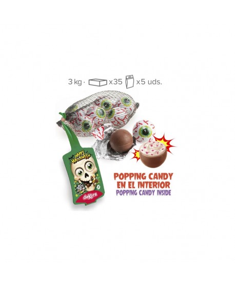 RED OJOS CHOCO RELLENOS POPING CANDY HALLOWEEN 35X75GR.