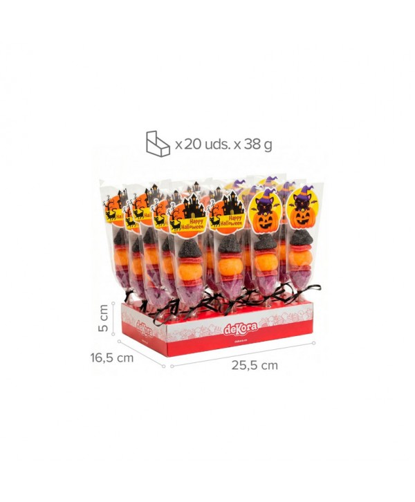 BROCHETA NUBE SURT. HALLOWEEN 20X38GR.