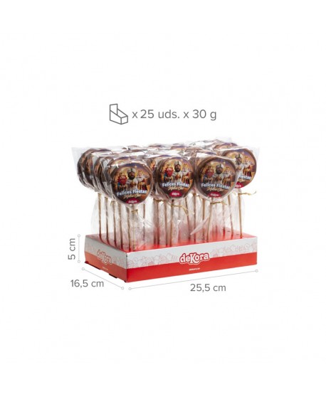 PIRULETA NUBE CHOCO REYES MAGOS 25X30GR.