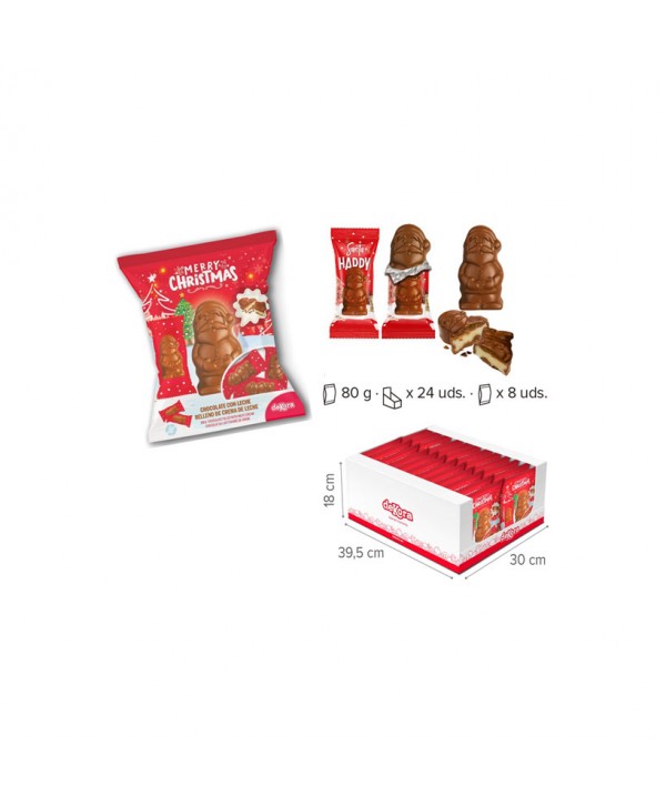 CHOCOLATES RELLENOS CREMA DE LECHE PAPA NOEL 24X80GR.