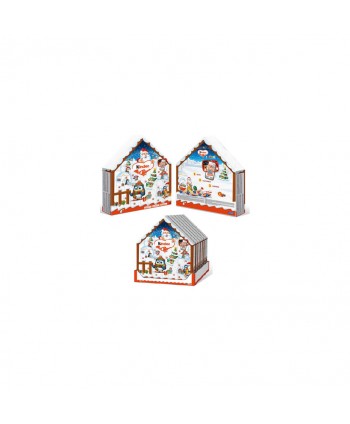 KINDER CALENDARIO ADVIENTO CABAÑA T24X7X184GR.
