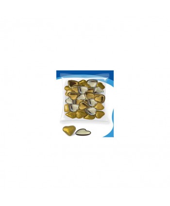 BOMBON CORAZON CHOCOLATE ORO-PLATA  1KG.140APROX
