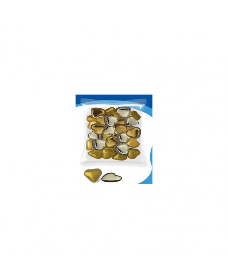 BOMBON CORAZON CHOCOLATE ORO-PLATA  1KG.140APROX