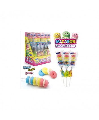 MACARON GUMMY LOLLIPOP STICK 20UN.X20GR.