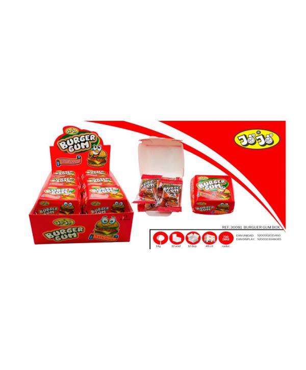 BURGER GUM BOX 12UN.X14GR.