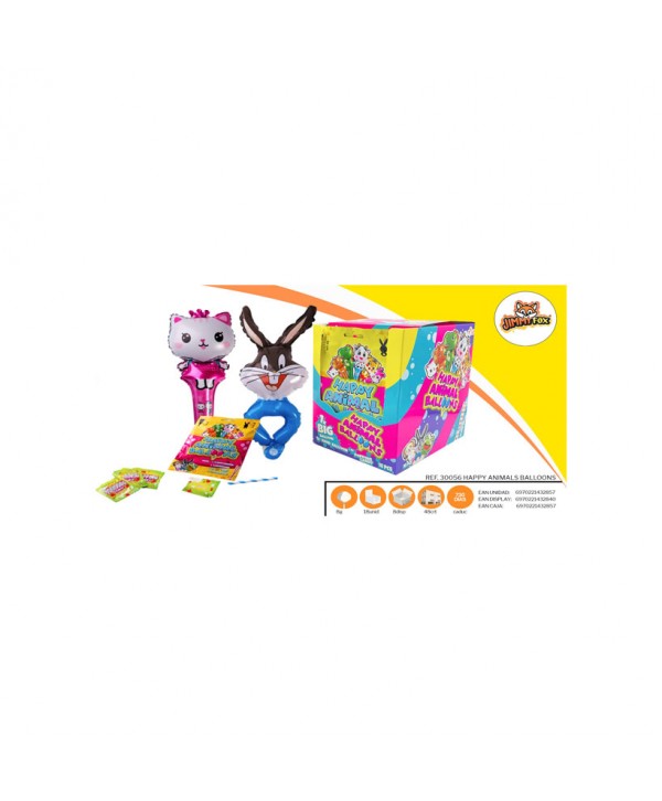 HAPPY ANIAML BALLOONS 18X8GR.