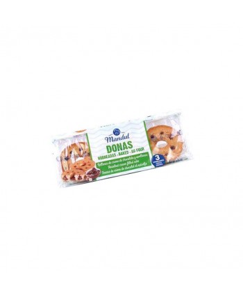 DONAS RELLENAS CREMA CHOCOLATE Y AVELLANAS 9X180GR.
