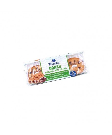 DONAS RELLENAS CREMA CHOCOLATE Y AVELLANAS 9X180GR.