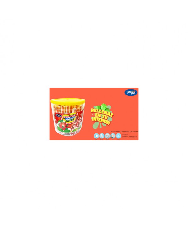 MINI STRAWBERRY STICK GUMMY 50UN.X10GR.