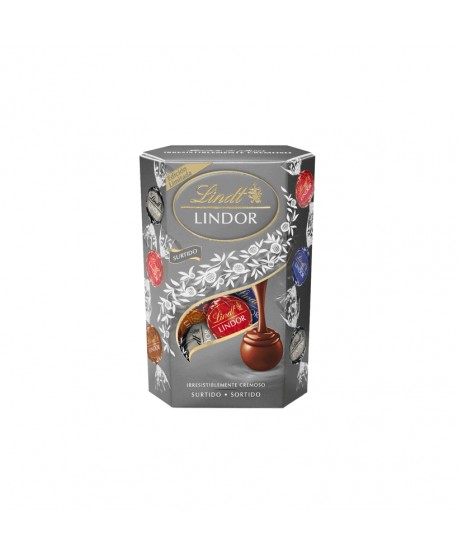 LINDT LINDOR CORNET SURTIDO SILVER 8X200GR.