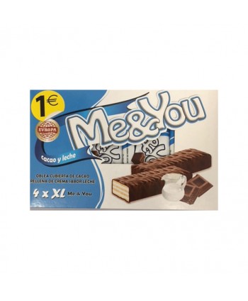 ME&YOU CACAO Y LECHE 4X38GR.