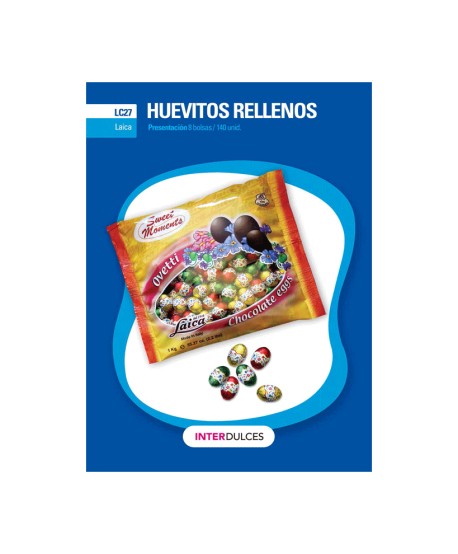 OVETTI HUEVOS CHOCO RELL.CREMA LECHE BOLSA 1KG.