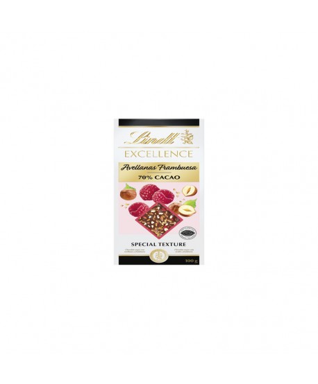 LINDT EXCELL.FRAMBUESA AVELLANA 70% CACAO 20X100GR