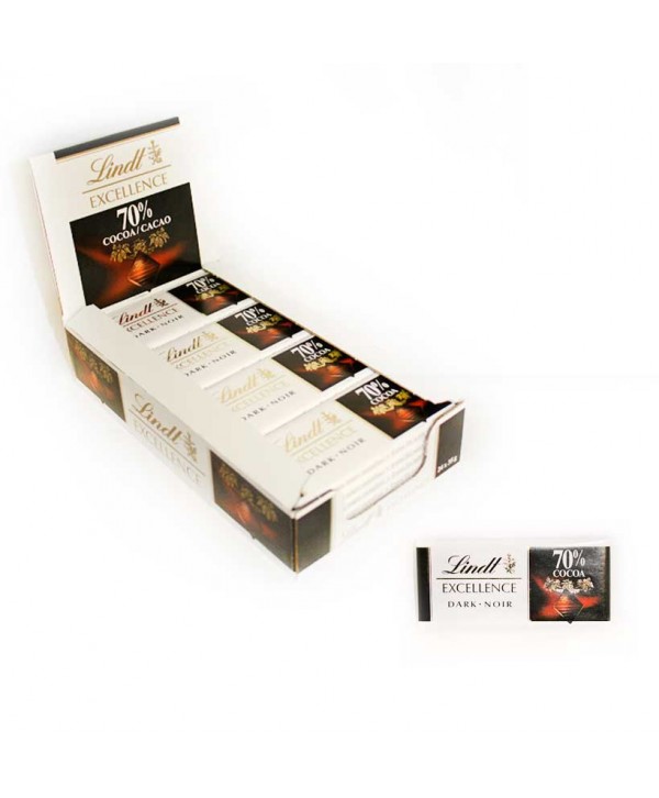 LINDT EXCELL. SNACK 70% CACAO 24X35GR.