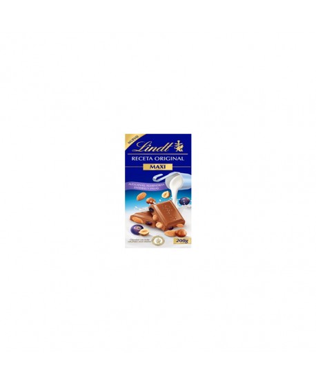 LINDT CHOCOLATE MAXI ALM-AVE-PASAS 12X200G.