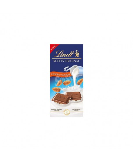 LINDT CHOCOLATE LECHE Y ALMENDRA 18X125GR.